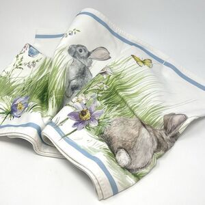 Williams Sonoma FLORAL MEADOW TABLE RUNNER 16x108” Easter Bunny Spring Garden